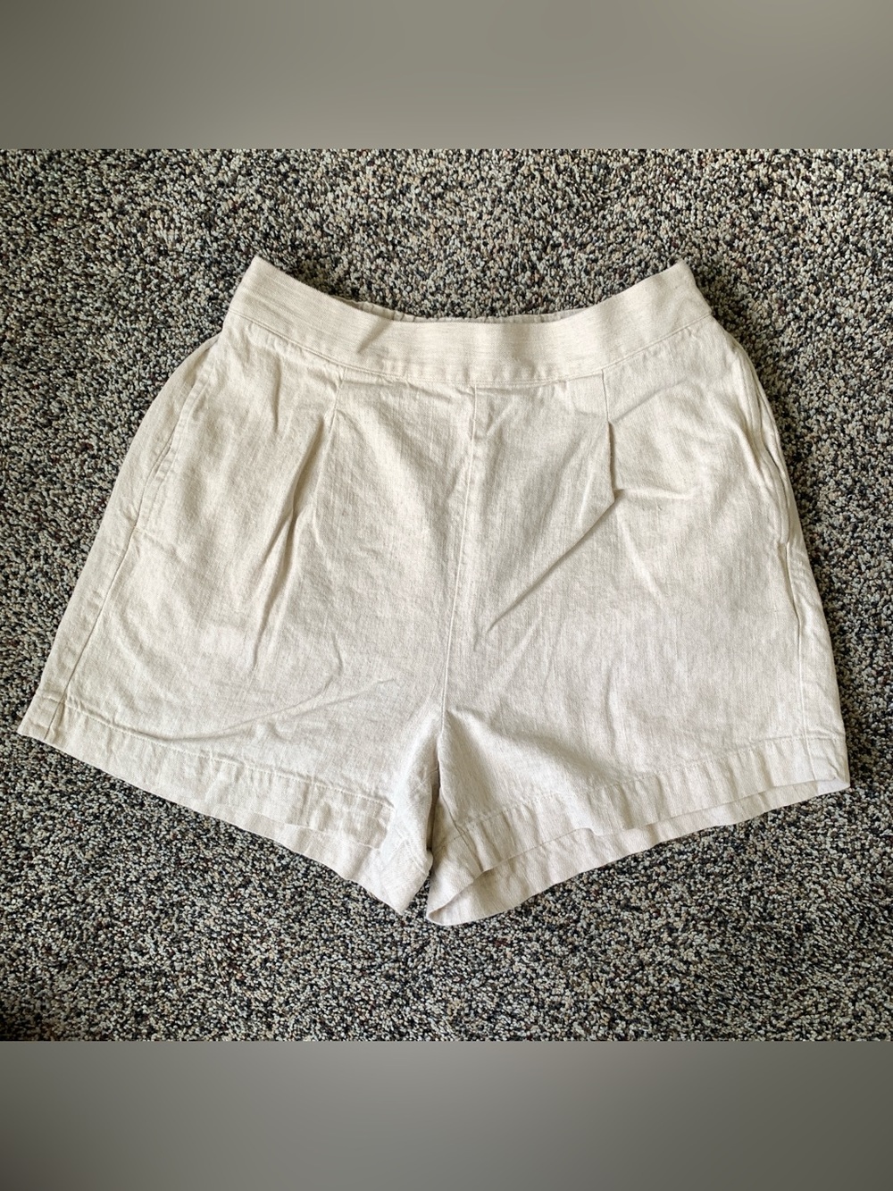 Madewell Pull-On 100% Linen High Rise Shorts Size Small
